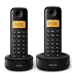 Ficha técnica e caractérísticas do produto Telefone Sem Fio Philips D1302B/BR com Identificador de Chamadas, Display de 1,6" + 1 Ramal - Preto