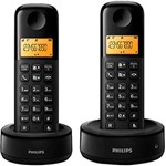 Ficha técnica e caractérísticas do produto Telefone Sem Fio Philips D1302B/BR com Ramal, Identificador D1302b/br Preto
