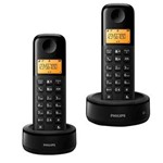 Ficha técnica e caractérísticas do produto Telefone Sem Fio Philips D1302B Ramal e Identifica Chamada
