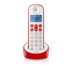 Ficha técnica e caractérísticas do produto Telefone Sem Fio Vermelho Philips D1211WR/BR com Identificador de Chamadas e Viva Voz