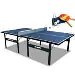 Ficha técnica e caractérísticas do produto Tênis de Mesa, Ping Pong Klopf Olimpic 15 Mm MDP com Pés Dobráveis + Kit Raquetes, Bolinhas e Rede