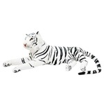Tigre Branco Deitado 90cm - Pelúcia Enfeite
