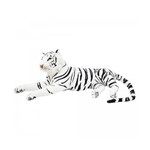 Ficha técnica e caractérísticas do produto Tigre de Pelúcia Branco Deitado 90 Cm Realista Fofy Toys