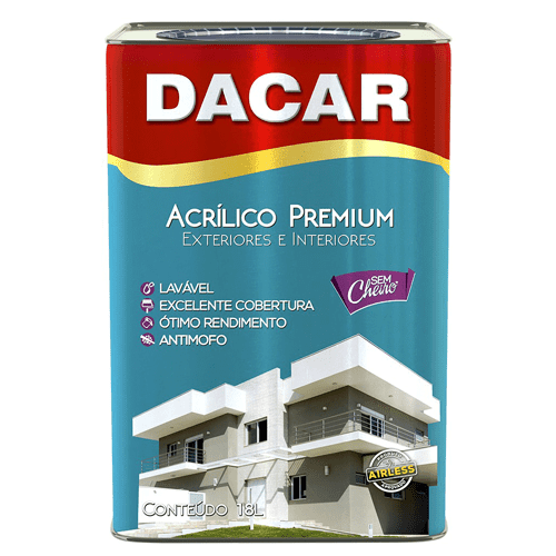 Tinta Acrílica Semibrilho Branco Premium Dacar 18l