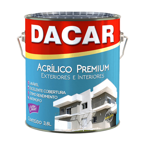 Ficha técnica e caractérísticas do produto Tinta Acrílica Fosco Branco Premium Dacar 3,6l