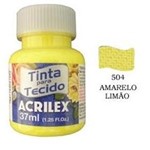 Ficha técnica e caractérísticas do produto Tinta para Tecido 37ml 504 Amarelo Limão - Acrilex 900680