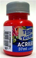 Ficha técnica e caractérísticas do produto Tinta para Tecido 37ml Fosca - 583 Vermelho Tomate Acrilex