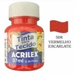 Ficha técnica e caractérísticas do produto Tinta para Tecido Acrilex 37ml Vermelho Escarlate 508