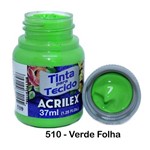 TINTA PARA TECIDO ACRILEX FOSCA 37ML - COR: 510 Verde Folha