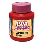 Ficha técnica e caractérísticas do produto Tinta Plástica PVA - 100ml - Vermelho Escarlate - 508 - Acrilex