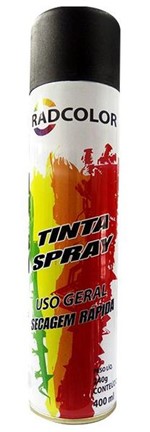 Ficha técnica e caractérísticas do produto Tinta Spray Preto Brilhante 400ml Radnaq