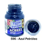 Tinta Tecido Acrilex 37ml - Cor: 596 Azul Petróleo