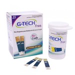 Ficha técnica e caractérísticas do produto Tiras para Teste de Glicose - Free 1 - Pote com 25 Unidades - G-Tech - G Tech