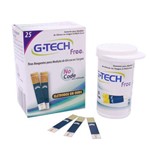 Ficha técnica e caractérísticas do produto Tiras para Teste de Glicose - Free 1 - Pote com 25 Unidades - G-Tech
