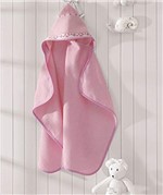 Ficha técnica e caractérísticas do produto Toalha de Banho P/Bebê - Baby Kids - Ursinho - Rosa 5211 - P/Bordar - C/Capuz - Dohler