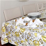 Ficha técnica e caractérísticas do produto Toalha de Mesa Estampada Desenho Azeite Amarelo 160x270cm - Pietra Home