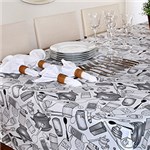 Ficha técnica e caractérísticas do produto Toalha de Mesa Estampada Desenho Azeite Cinza 160x220cm - Pietra Home