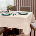 Toalha de Mesa Jacquard Lilly Bege - 10 Lugares - Hedrons