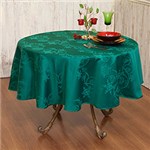 Ficha técnica e caractérísticas do produto Toalha de Mesa Jacquard Redonda 180cm Impermeável - Verde - Pietra Home