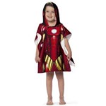Ficha técnica e caractérísticas do produto Toalha Poncho Infantil Estampada com Capuz Avengers Iron Man - Lepper - Vermelho