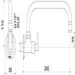 Ficha técnica e caractérísticas do produto Torneira de Parede para Cozinha Bica Móvel C18 1166 Uni Meber