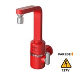 Ficha técnica e caractérísticas do produto Torneira Elétrica Parede Hydra Slim 4T Vermelho 127V 5500W