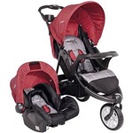 Ficha técnica e caractérísticas do produto Travel System - Carrinho de Bebê Fox com Bebê Conforto - Cinza com Vermelho