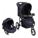 Travel System Prime Baby Triciclo Velloz 3 Posições - Preto