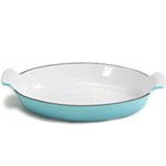 Ficha técnica e caractérísticas do produto Travessa de Ferro Fundido Oval 26cm Turquesa - La Cuisine