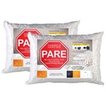 Ficha técnica e caractérísticas do produto Travesseiro de Suporte Firme Fibrasca Pare 50 X 70 Cm - Branco - 2 Travesseiros