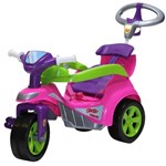 Triciclo Baby Trike Evolution Pedal C/ Empurrador Rosa Biemme