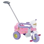 Ficha técnica e caractérísticas do produto Triciclo Bichos Rosa com Haste Direcionável 3515 - Magic Toys