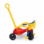 Ficha técnica e caractérísticas do produto Triciclo Infantil com Empurrador, Proteção e Cestinha Cachorrinho Vermelho Xalingo Brinquedos