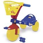 Ficha técnica e caractérísticas do produto Triciclo Infantil com Pedal Cestinha Zoo Azul 7487 Xalingo