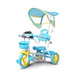 Ficha técnica e caractérísticas do produto Triciclo Infantil 2 em 1 com Haste e Pedal Azul Bw003az Importway