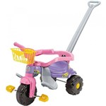 Triciclo Infantil Motoca Tico Tico Festa Rosa com Aro Protetor, Haste e Cestinha - Magic Toys
