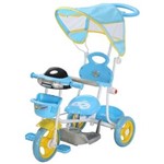 Ficha técnica e caractérísticas do produto Triciclo Infantil Passeio com Empurrador 2 em 1 Motoca - Azul - Bw003A