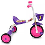 Ficha técnica e caractérísticas do produto Triciclo Infantil Ultra Bike Top Girl Branco com Roxo