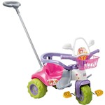 Ficha técnica e caractérísticas do produto Triciclo Tico-Tico Zoom Meg Rosa com Aro Protetor e Haste - Magic Toys
