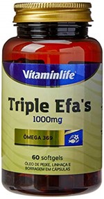 Ficha técnica e caractérísticas do produto Triple Efas Omega 3 6 9-60 Cápsulas - VitaminLife, VitaminLife