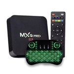 Tv Bx Midia Streaming MXQ-Pro 4k + Mini Teclado Universal Smart Tv com Led - Ott