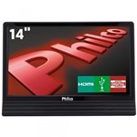 Ficha técnica e caractérísticas do produto TV LED 14" HD Philco PH14E10DLED com Conversor Digital Integrado, Entrada HDMI e USB