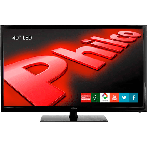 TV LED 40'' Philco PH40R86DSGW Full HD com Função Smart Conversor Digital 2 HDMI 1 USB Wi-Fi 60Hz