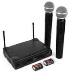 Ficha técnica e caractérísticas do produto 2 Unidades de Microfone Sem Fio Wireless 100mt VHF Karaoke Kp-912