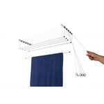 Ficha técnica e caractérísticas do produto Varal Teto ou Parede 5 Varetas Aço Pintado Branco 100cm - Maxeb