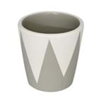 Vaso Cerâmica Cone Nordic Branco e Cinza Pequeno