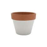 Ficha técnica e caractérísticas do produto Vaso Ceramica Decoraçao Colar Branco Terracota Pequeno 8X8X7cm Urban