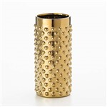 Ficha técnica e caractérísticas do produto Vaso Cerâmica Dourado 23,5 Cm