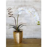 Ficha técnica e caractérísticas do produto Vaso de Cerâmica com Arranjo de Orquídea Artificial