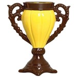Ficha técnica e caractérísticas do produto Vaso Decorativo de Cerâmica Amarelo Marrom 36x29,5 Cm